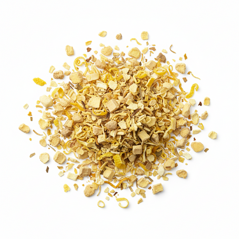 Ginger + Lemon Herbal Tea (Caffeine-Free) – Bright & Comforting