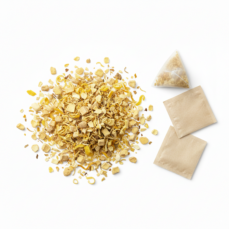Ginger + Lemon Herbal Tea (Caffeine-Free) – Bright & Comforting